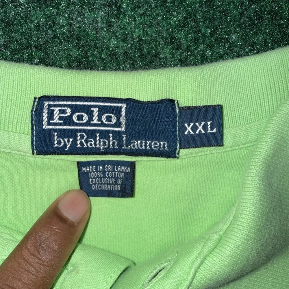 Mens Polo Ralph Lauren‎ Lime Green Polo Shirt Size 2XL Q19